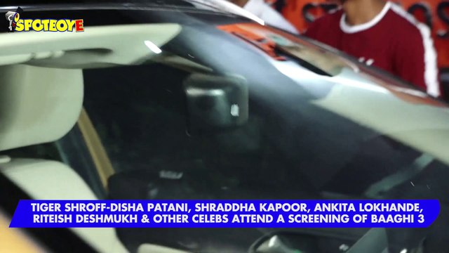 Tiger Shroff-Disha Patani, Shraddha Kapoor, Ankita Lokhande, Riteish Deshmukh at Baaghi 3 Screening