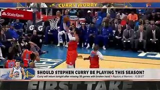 Stephen A. is worried about Steph Curry's return to the Warriors First Take