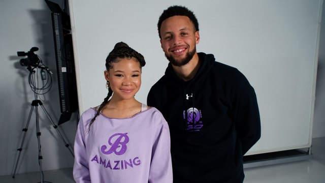Stephen Curry, Storm Reid: Under Armour Curry 7's Bamazing Colorway