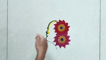 Women's Day Special Rangoli design |Easy  Women's Day Kolam