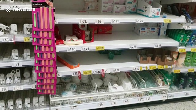 Personal hygiene products and non-perishable foods in short supply at UK supermarket
