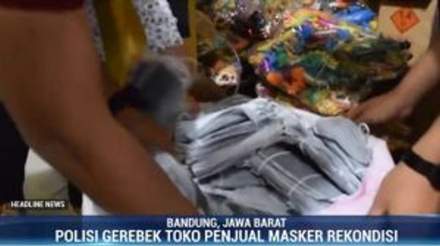 Polres Bandung Gerebek Toko Penjual Masker Rekondisi