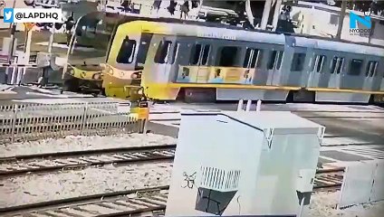 Watch: Shocking video shows BMW getting crushed by speeding train