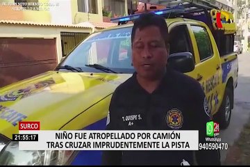 Surco: Niño sobrevive tras ser atropellado por camión