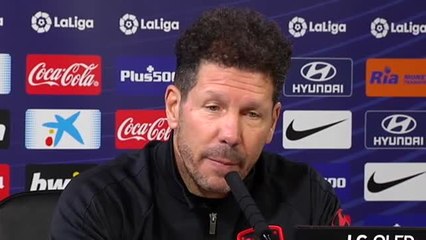 Simeone: "No miramos a cinco días, miramos al partido de mañana"