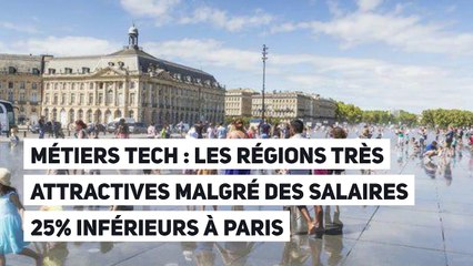 Métiers tech : les Régions très attractives malgré des salaires 25% inférieurs à Paris