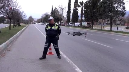 Polisten drone ile trafik denetimi