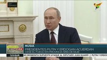 Putin y Erdogan acuerdan cese al fuego en provincia siria de Idlib