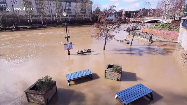 UK town left flooded after river overflows due to persistent rainfall