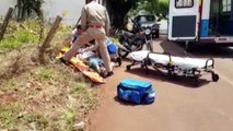 Motociclista sofre queda na Rua Manaus, na região do Bairro Tropical