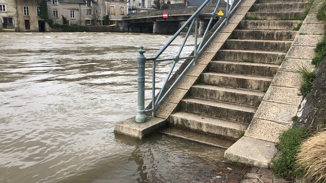 La Sarthe déborde à Sablé-sur-Sarthe