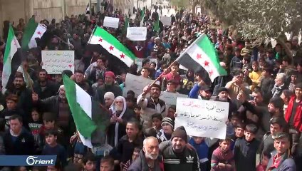 مظاهرة في مدينة الباب بحلب تدعو لاستمرار العمليات العسكرية ضد ميليشيا أسد