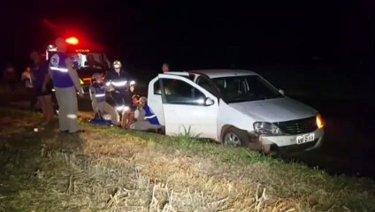 Jovens ficam feridas após colisão entre carros na rodovia PR-486