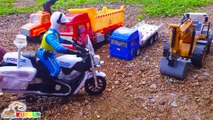 Kids Toy Videos US - Assembling Concrete Mixer Toys Construction Excavator Dump Truck  KunKun Toys