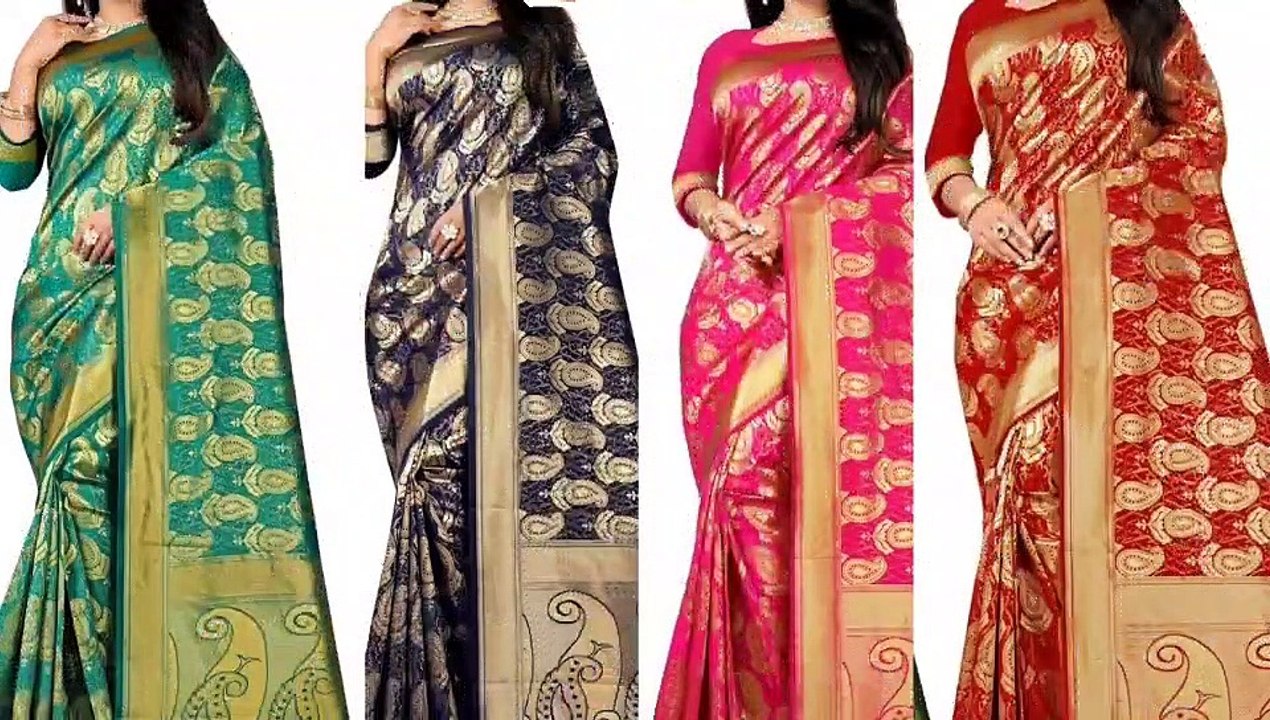 Fancy Ensemble Banarasi Jacquard Sarees