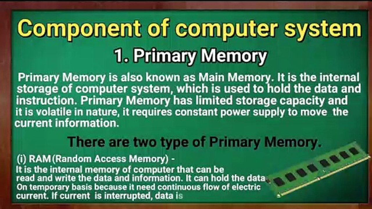 Chapter 1.7.3 || Computer Memory || Component of Computer ||  in #Hindi