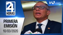 Noticias Ecuador: Noticiero 24 Horas 10/03/2020 (Primera Emisión)