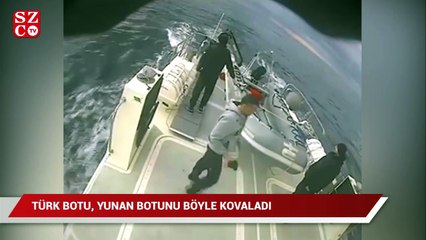 Türk botu Yunan botunu böyle kovaladı