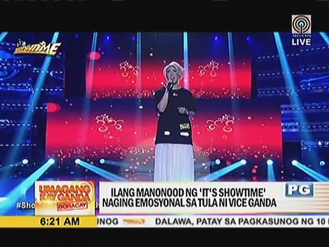 Ilang manonood ng ‘It’s Showtime’ naging emosyonal sa tula ni Vice Ganda