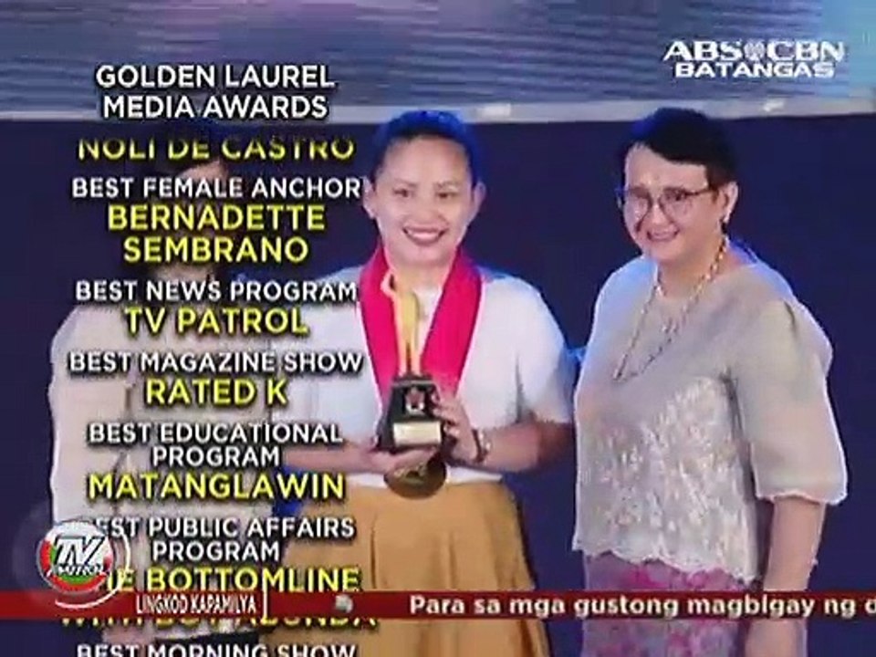 ABS-CBN, humakot ng parangal sa 2nd Golden Laur...