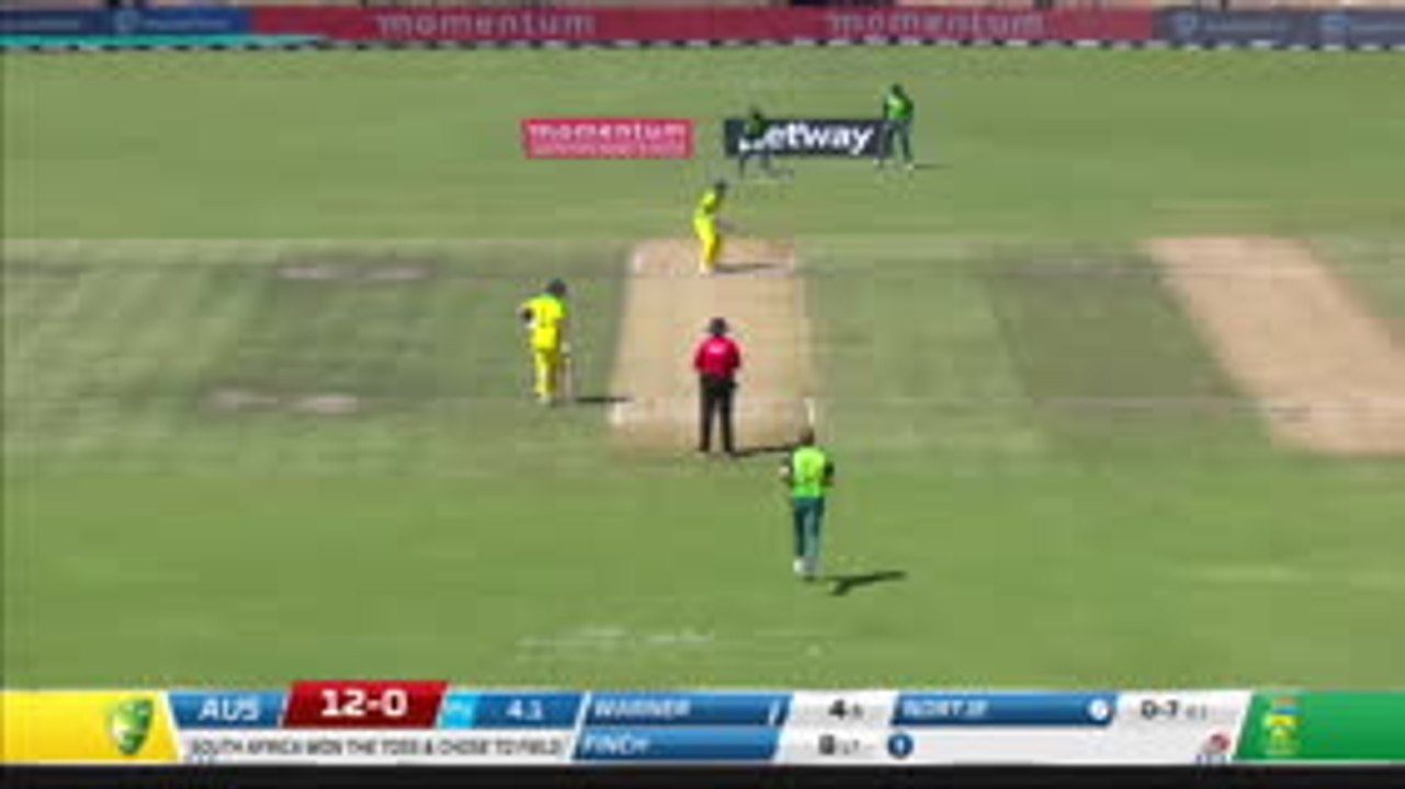 Nortje gives Proteas perfect start with Warner wicket