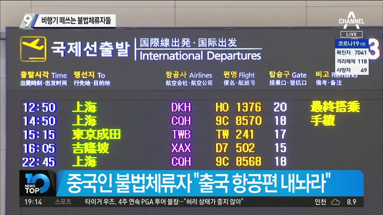 비행기 떼쓰는 불법체류자들