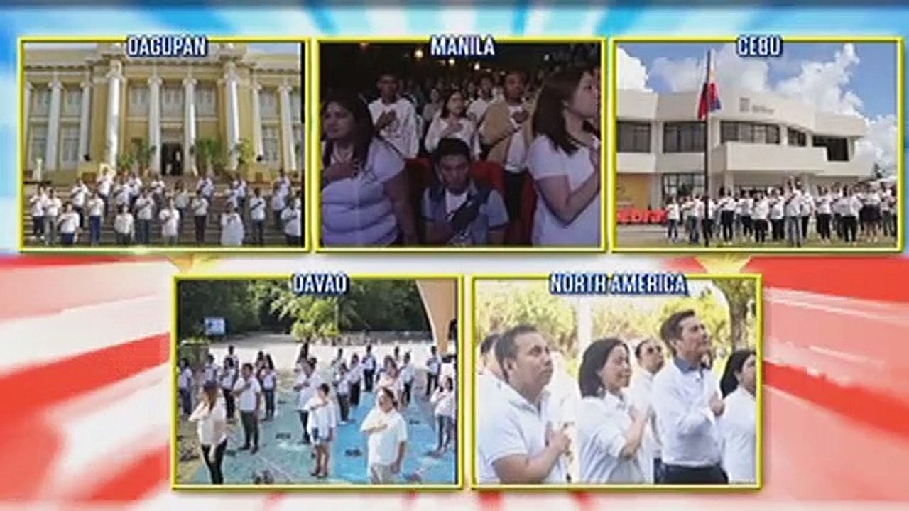 The ABS-CBN Flag Raising Ceremony 2017: Elha Nympha leads the singing of the Philippine National Ant