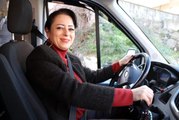 Samsun'un tek kadın servis şoförü öğrencilerin gözdesi