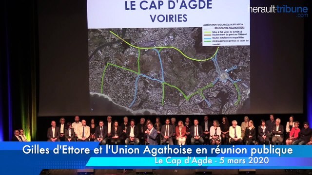 AGDE POLITIQUE - Gilles d'Ettore et l'Union agathoise en réunion publique partie 3 les projet sur le Cap d'Agde