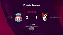 Resumen partido entre Liverpool y AFC Bournemouth Jornada 29 Premier League