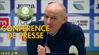 Conférence de presse Havre AC - AJ Auxerre (1-0) : Paul LE GUEN (HAC) - Jean-Marc FURLAN (AJA) - 2019/2020