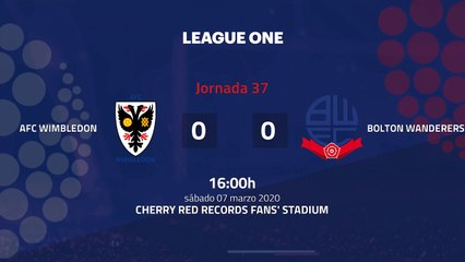 Resumen partido entre AFC Wimbledon y Bolton Wanderers Jornada 37 League One