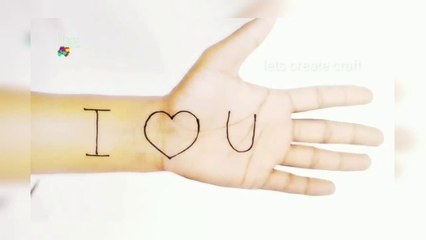 I LOVE U mehndi design trick (l❤U) easy simple design