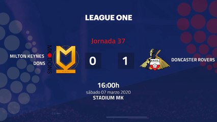 Resumen partido entre Milton Keynes Dons y Doncaster Rovers Jornada 37 League One