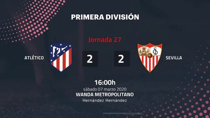Resumen partido entre Atlético y Sevilla Jornada 27 Primera División