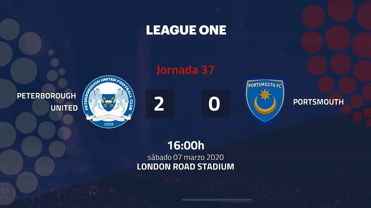 Resumen partido entre Peterborough United y Portsmouth Jornada 37 League One
