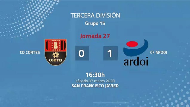 Resumen partido entre CD Cortes y CF Ardoi Jornada 27 Tercera División