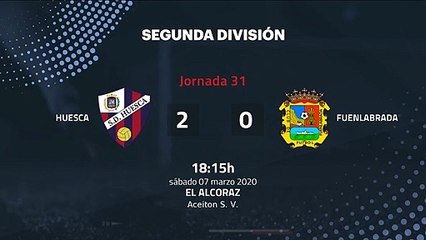 Resumen partido entre Huesca y Fuenlabrada Jornada 31 Segunda División