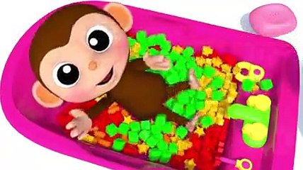 Learn Colors Little Baby Monkey Baby Bottle Finger Family Song for Kid Children