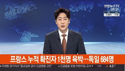 프랑스 코로나19 확진 1천명 육박…독일 684명