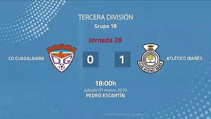Resumen partido entre CD Guadalajara y Atlético Ibañés Jornada 28 Tercera División