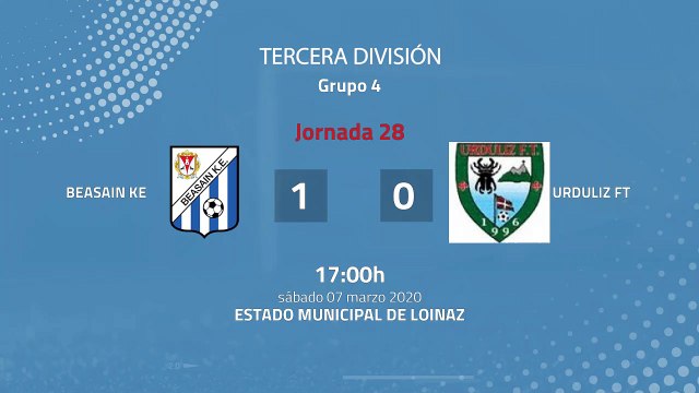 Resumen partido entre Beasain KE y Urduliz FT Jornada 28 Tercera División