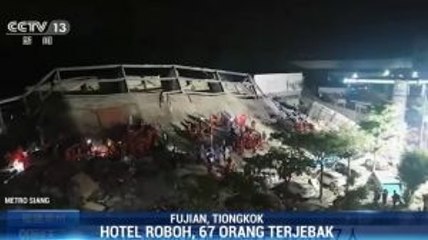 Hotel Tempat Observasi Corona di Tiongkok Roboh