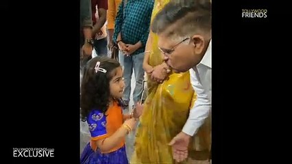 Allu Arjun daughter Allu Arha playing with her grand father