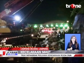 Truk Tabrak Puluhan Motor di Bakauheni, Dua Orang Tewas