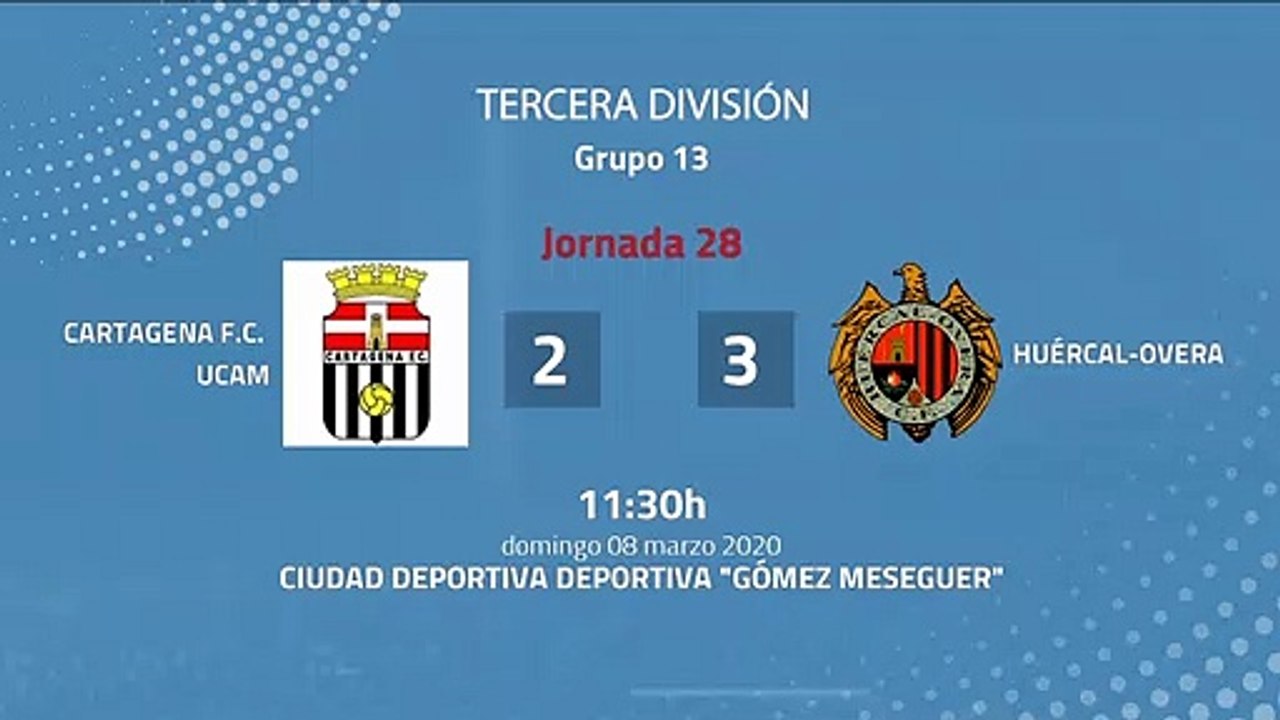 Resumen partido entre Cartagena F.C. UCAM y Huércal-Overa Jornada 28 Tercera División