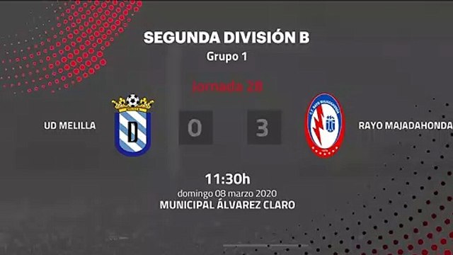 Resumen partido entre UD Melilla y Rayo Majadahonda Jornada 28 Segunda División B