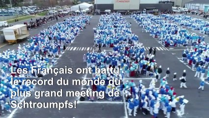 La France bat le record du plus grand rassemblement de Schtroumpfs