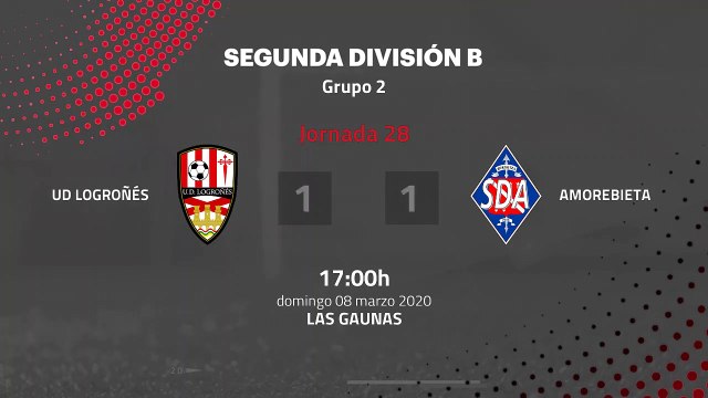Resumen partido entre UD Logroñés y Amorebieta Jornada 28 Segunda División B