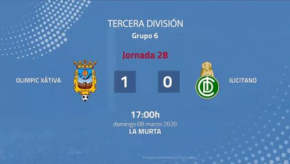 Resumen partido entre Olimpic Xátiva y Ilicitano Jornada 28 Tercera División